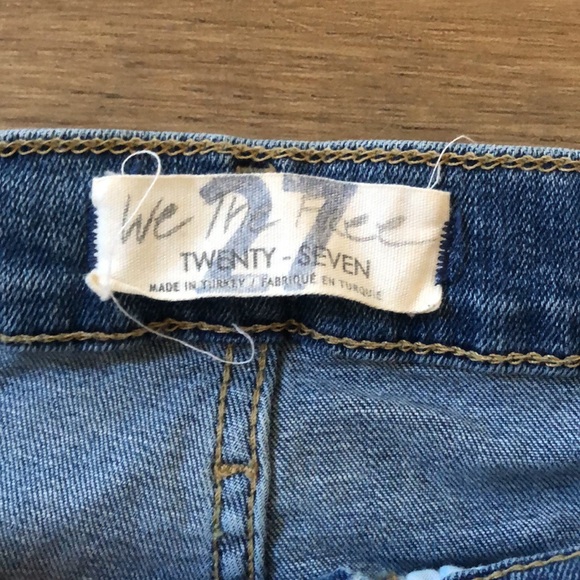 Free People Busted Knee Medium Wash High Rise Distressed Skinny Jean - Picture 6 of 7